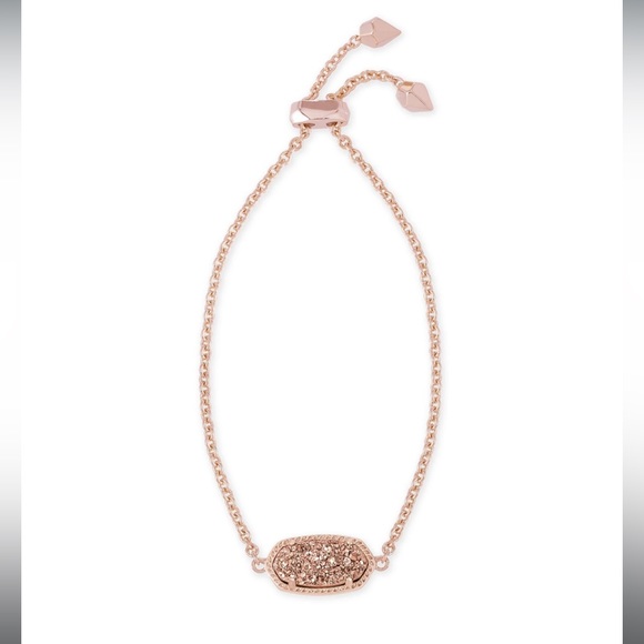 Kendra Scott - Elaina Rose Gold Adjustable Chain Bracelet in Rose Gold Drusy - Picture 1 of 3